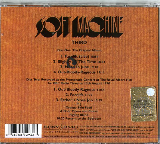 Soft Machine - Third (Remastered) Cd 0828768729328