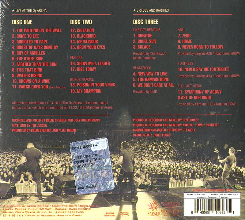 Alter Bridge - Live At The 02 Arena + Rarities Cd 0840588109951