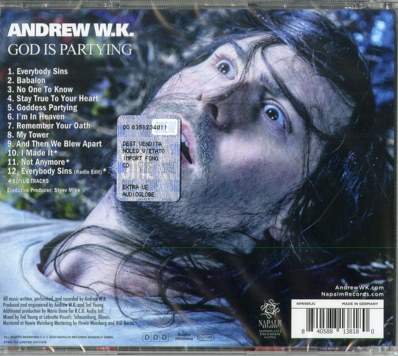 Andrew W.K. - God Is Partying Cd 0840588138180