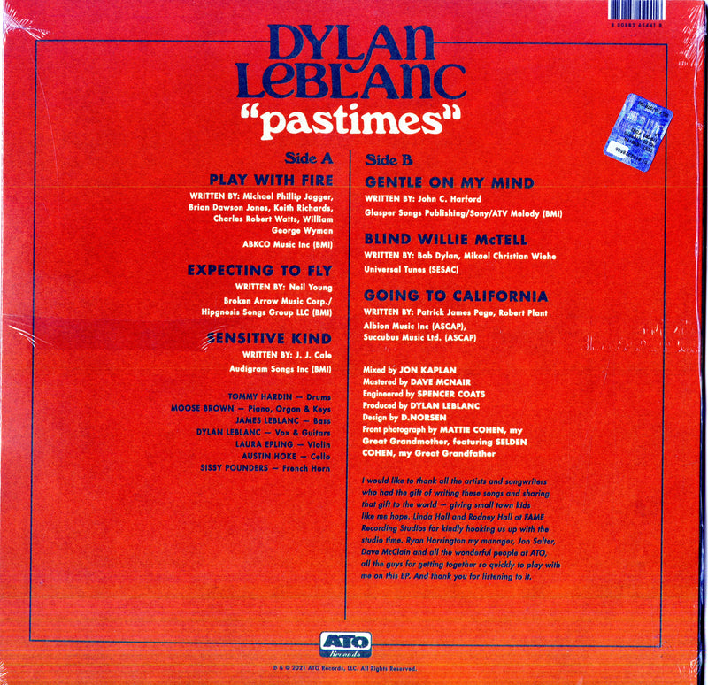 Dylan Leblanc - Pastimes Lp 0880882454418