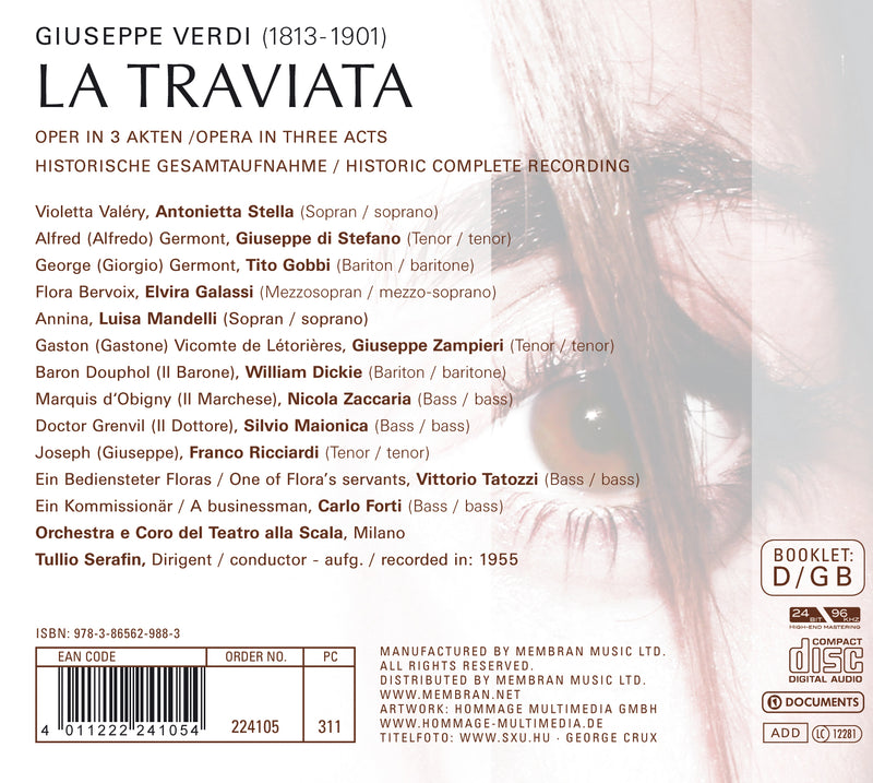 Callas/ Di Stefano/ Gobbi/ Serafin - La Traviata Cd 0885150241059