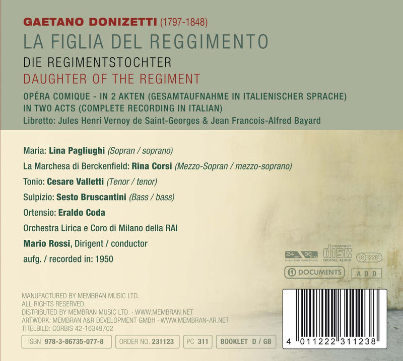 Compilation - La Figlia Del Reggimento Cd 0885150311233