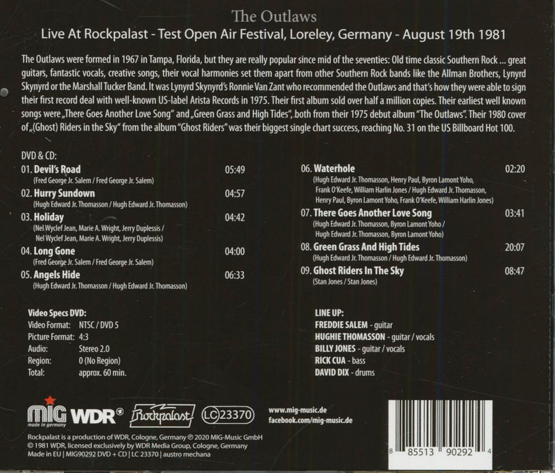 Outlaws The - Live At Rockpalast 1981 (Cd+Dvd) Cd 0885513902924