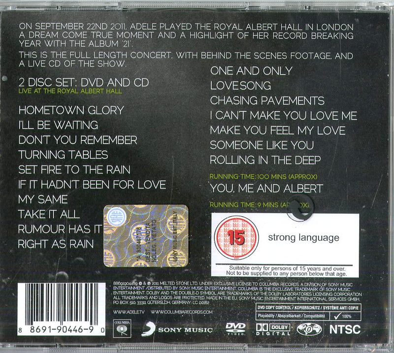 Adele - Live At The Royal Albert Hall (Cd Brillant Box+Dvd) Cd 0886919044690