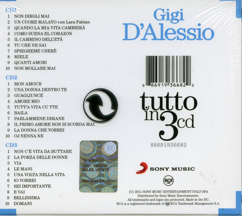 D'Alessio Gigi - Tutto In 3 Cd (Box) Cd 0886919366822