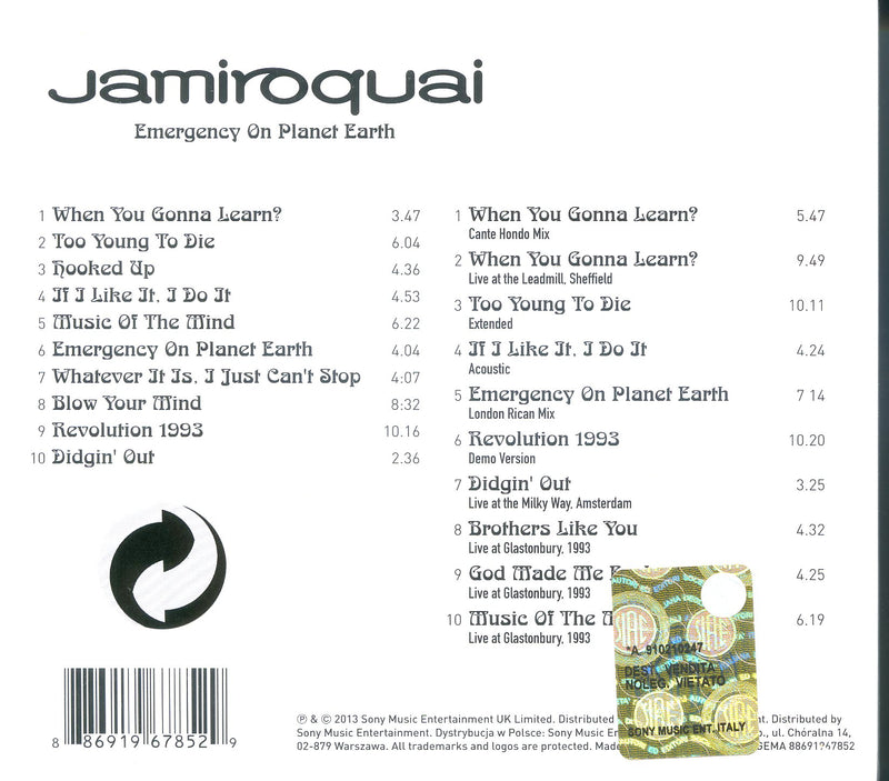 Jamiroquai - Emergency On Planet Earth (Collector'S Edt.) Cd 0886919678529