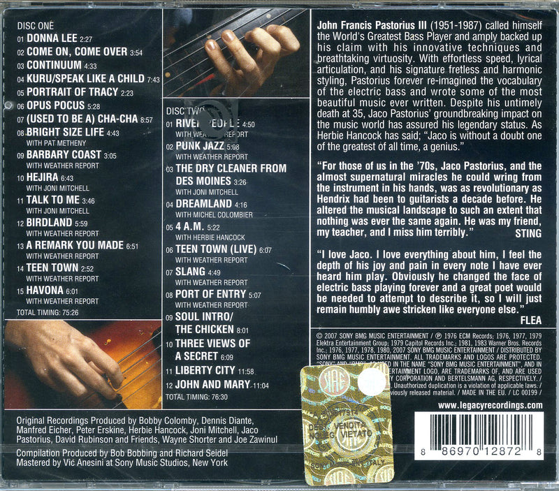 Pastorius Jaco - The Essential Jaco Pastorius Cd 0886970128728