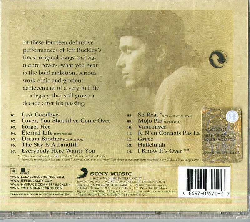 Buckley Jeff - So Real Songs From Jeff Buckley Cd 0886970357029