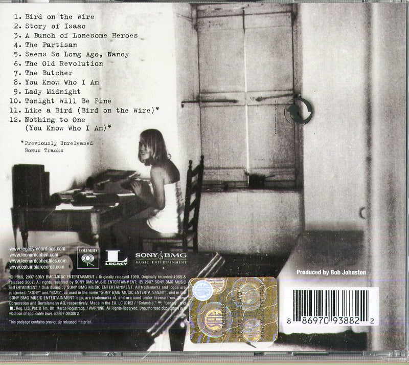 Cohen Leonard - Songs From A Room Cd 0886970938822