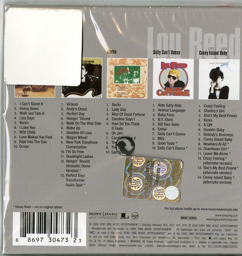 Reed Lou - Original Album Classics (Box5Cd) Cd 0886973047323