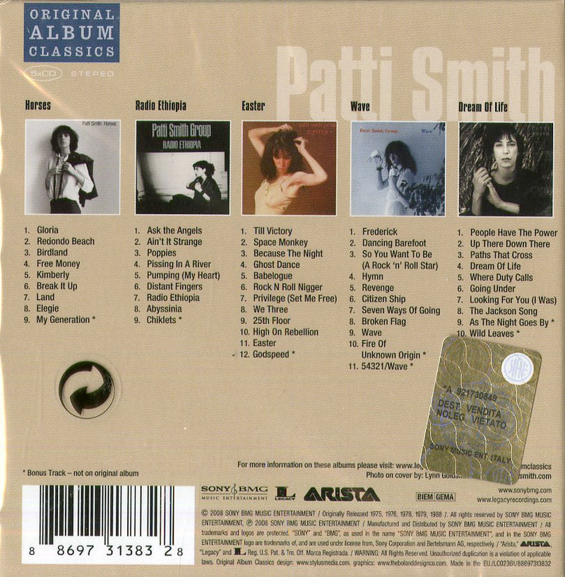 Smith Patti - Original Album Classics (Box5Cd) Cd 0886973138328