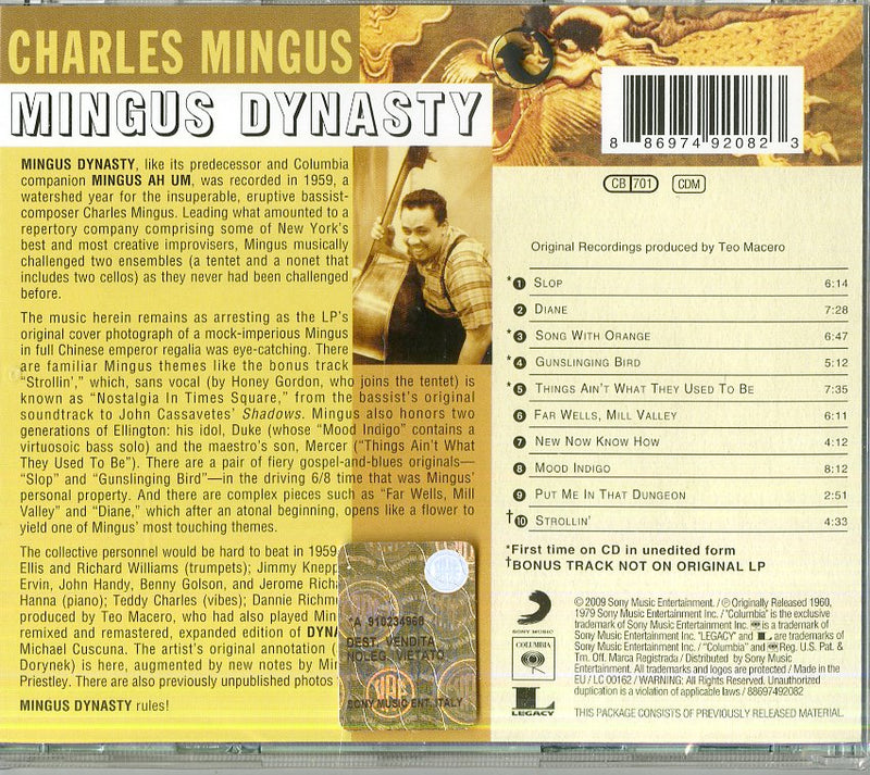 Mingus Charles - Mingus Dynasty(Original Columbia J CD 0886974920823