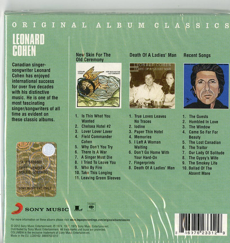 Cohen Leonard - Original Album Classics (Box 3 Cd) Cd 0886976233129