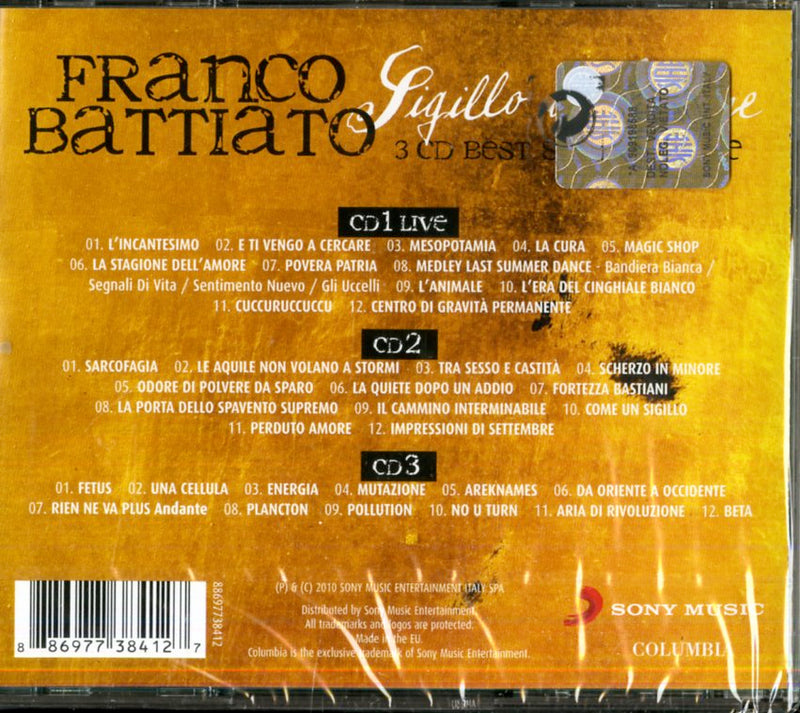 Battiato Franco - Sigillo D'Autore Best Studio & Live CD 0886977384127