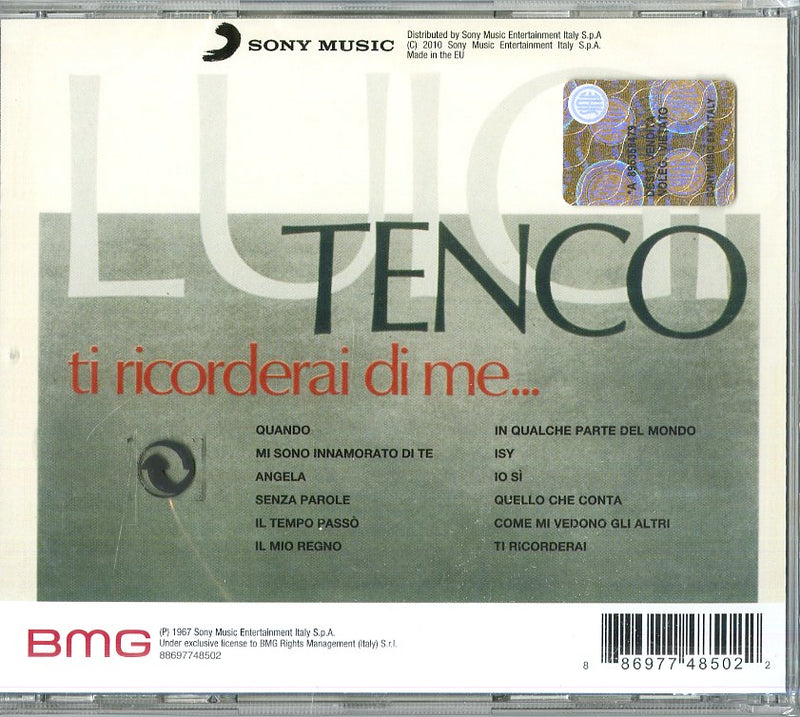 Tenco Luigi - Ti Ricorderai Di Me CD 0886977485022