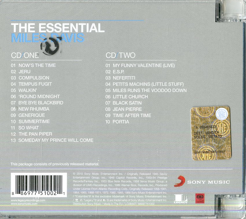 Davis Miles - The Essential Miles Davis Cd 0886977510021