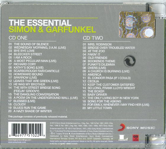 Simon & Garfunkel - The Essential Simon & Garfunkel Cd 0886977510229