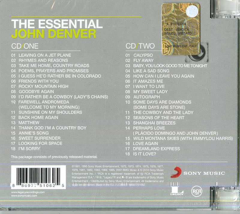 Denver John - The Essential John Denver Cd 0886977510625