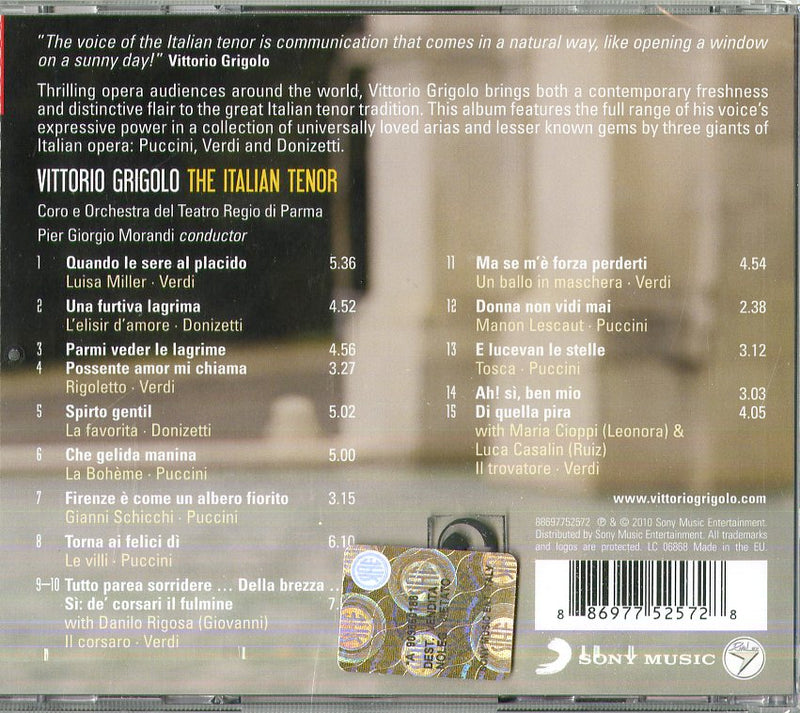 Grigolo, Vittorio - The Italian Tenor CD 0886977525728