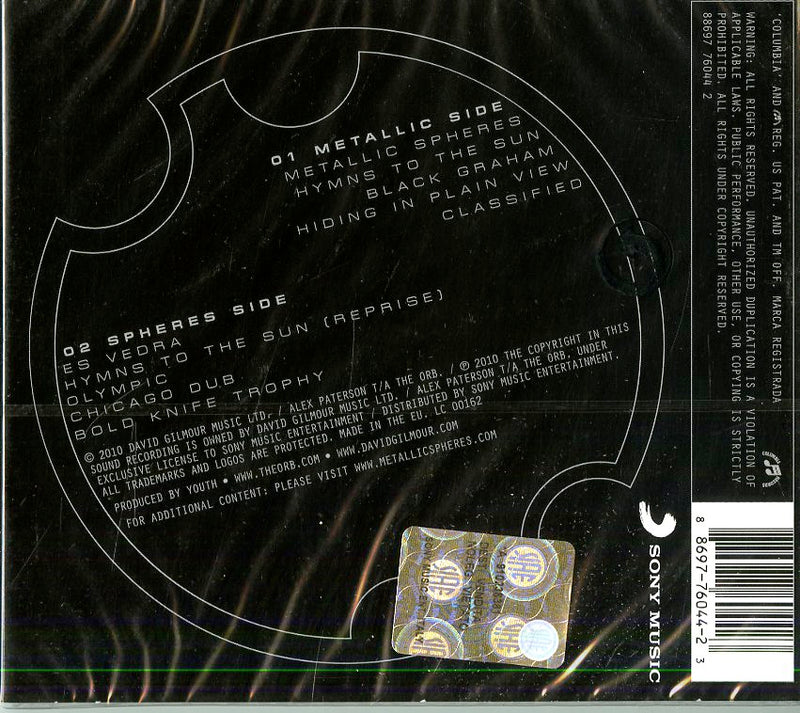 Orb The (Gilmour) - Metallic Spheres Cd 0886977604423