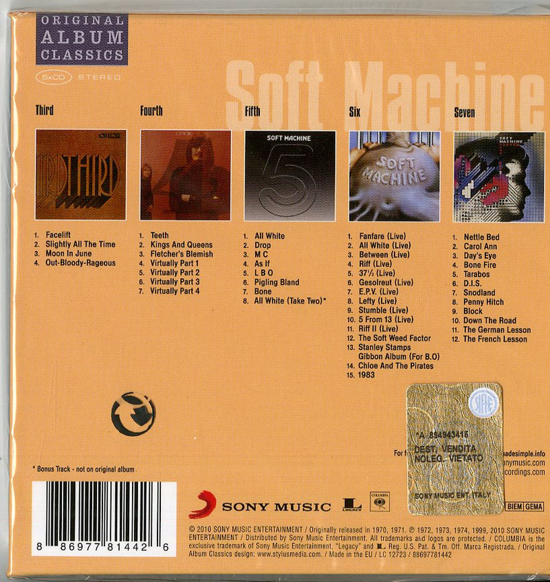 Soft Machine - Original Album Classics (Box5Cd) Cd 0886977814426