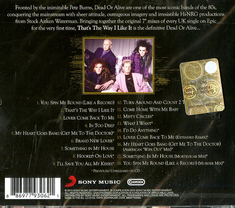 Dead Or Alive - That'S The Way I Like It: The Best Of De Cd 0886977930621