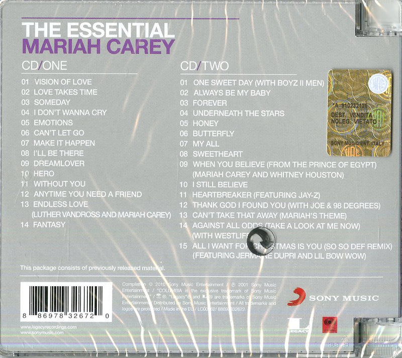 Carey Mariah - The Essential Mariah Carey Cd 0886978326720
