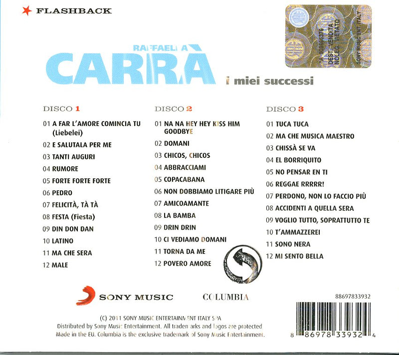 Carra' Raffaella - I Miei Successi (Box 3 Cd) Cd 0886978339324