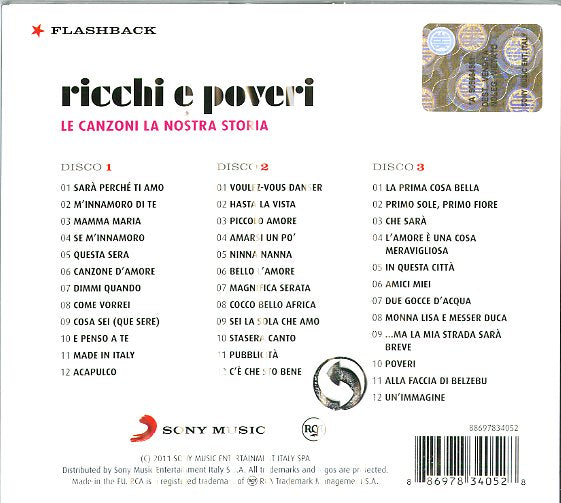 Ricchi E Poveri - Le Canzoni Della Nostra Storia (Box 3 Cd) Cd 0886978340528