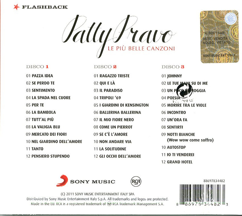 Pravo Patty - Le Piu'Belle Canzoni (Box 3 Cd) Cd 0886978344823