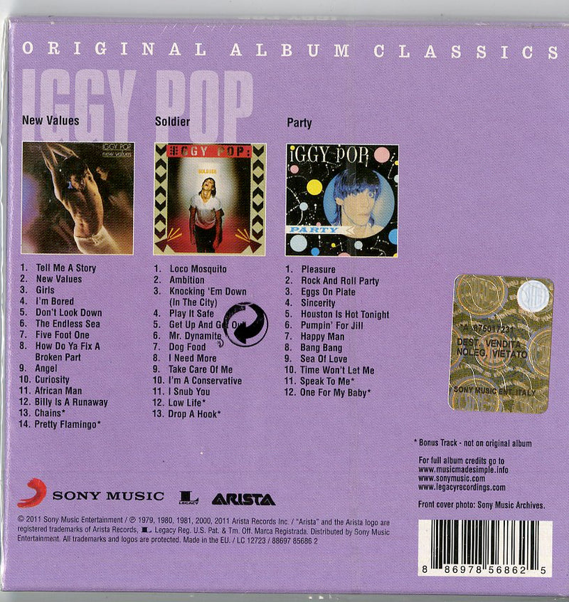 Pop Iggy - Original Album Classics (Box 3 Cd) Cd 0886978568625