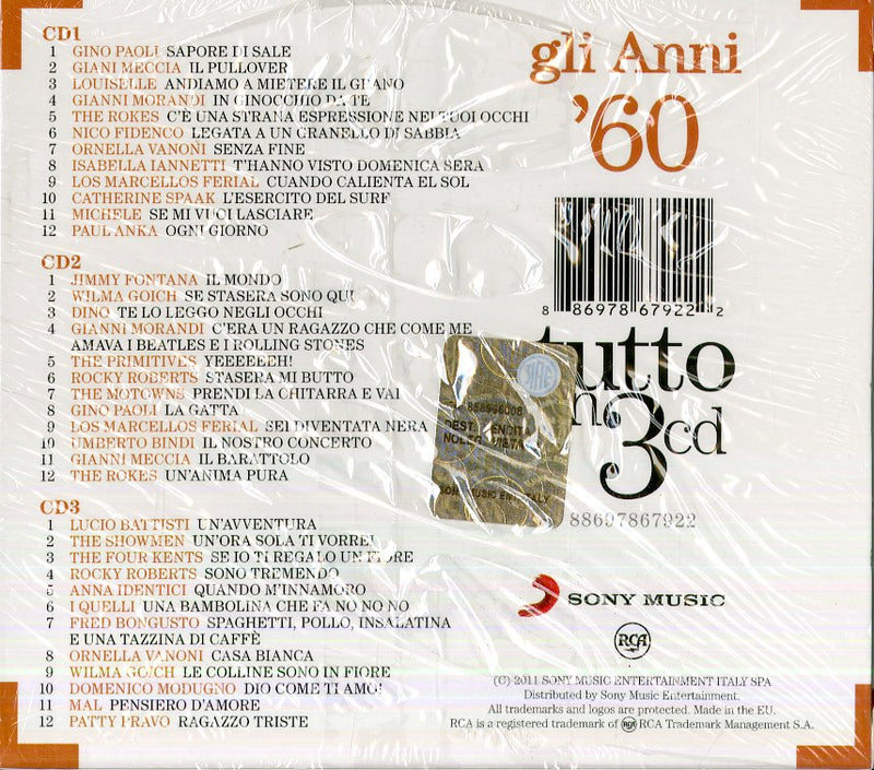 Compilation - Gli Anni 60 Tutto In 3Cd (Box) Cd 0886978679222