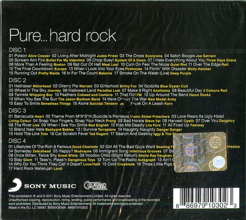 Compilation - Pure...Hard Rock (Box4Cd) Cd 0886979103023