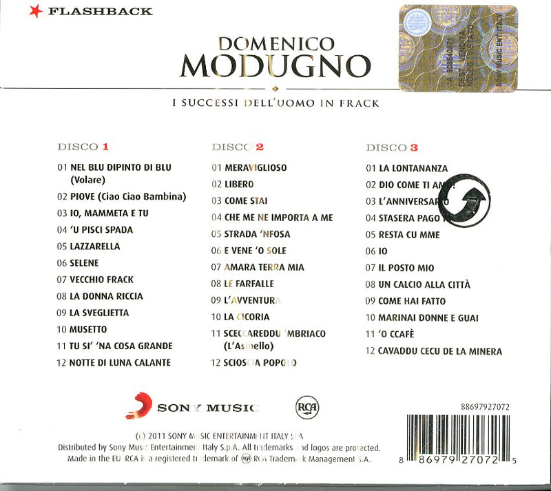 Modugno Domenico - I Successi Dell'Uomo In Frack (Box 3 Cd) CD 0886979270725