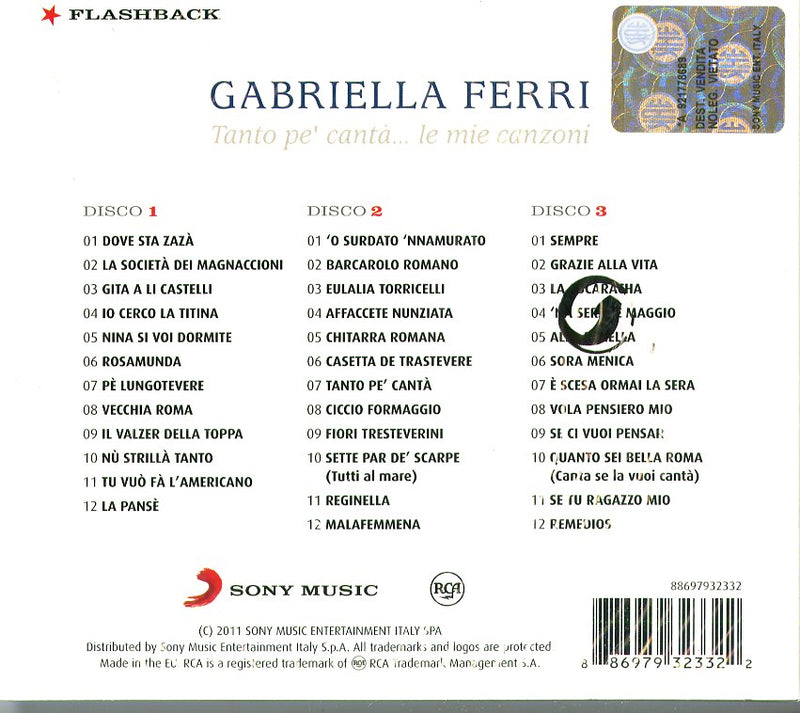 Ferri Gabriella - Tanto Pe'Canta'...Le Mie Canzoni (Box 2Cd) Cd 0886979323322