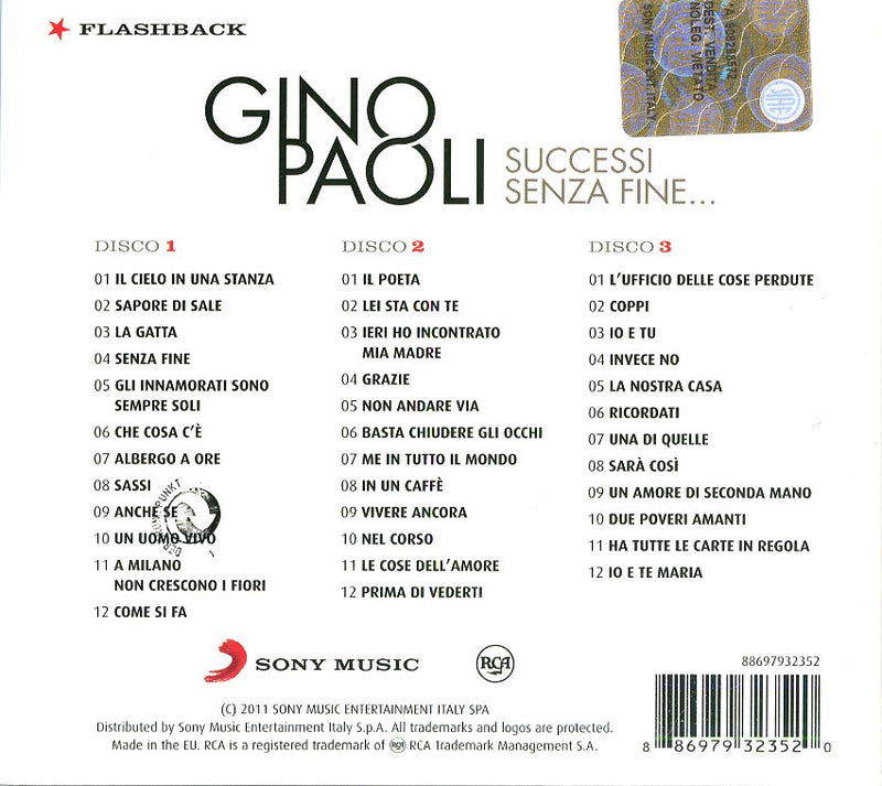 Paoli Gino - Successi Senza Fine...(Box3Cd) CD 0886979323520