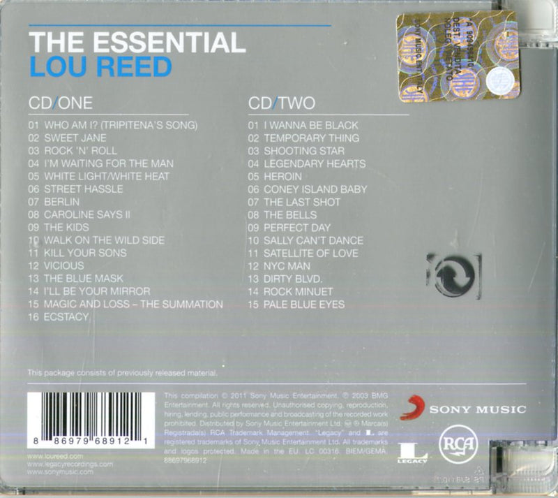Reed Lou - The Essential Lou Reed Cd 0886979689121