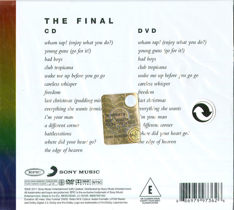 Wham! - The Final (Cd+Dvd) The Ultimate Wham! Cd 0886979973626