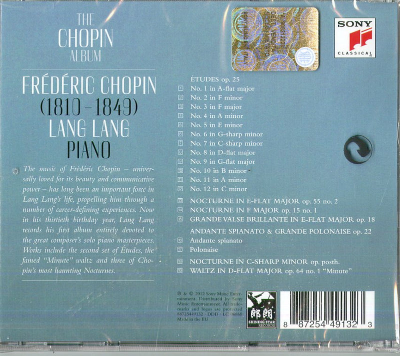 Lang Lang - The Chopin Album-Studi Op.25,Notturni,Gran V CD 0887254491323