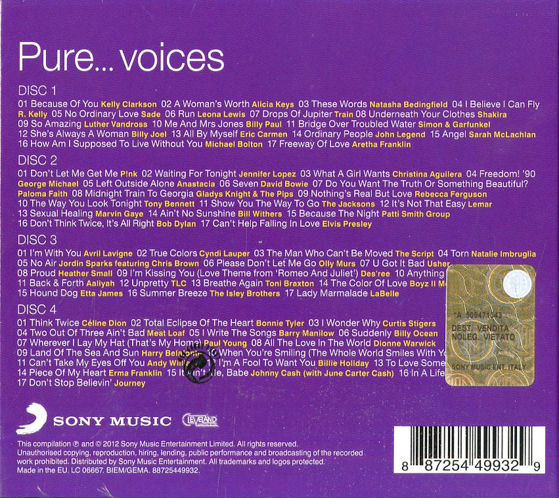 Compilation - Pure...Voices (Box4Cd) CD 0887254499329