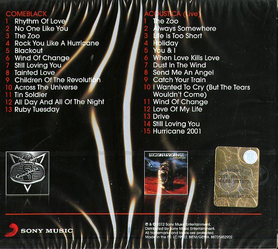 Scorpions - Comeblack, Acoustica (Box 2 Cd) CD 0887254529026