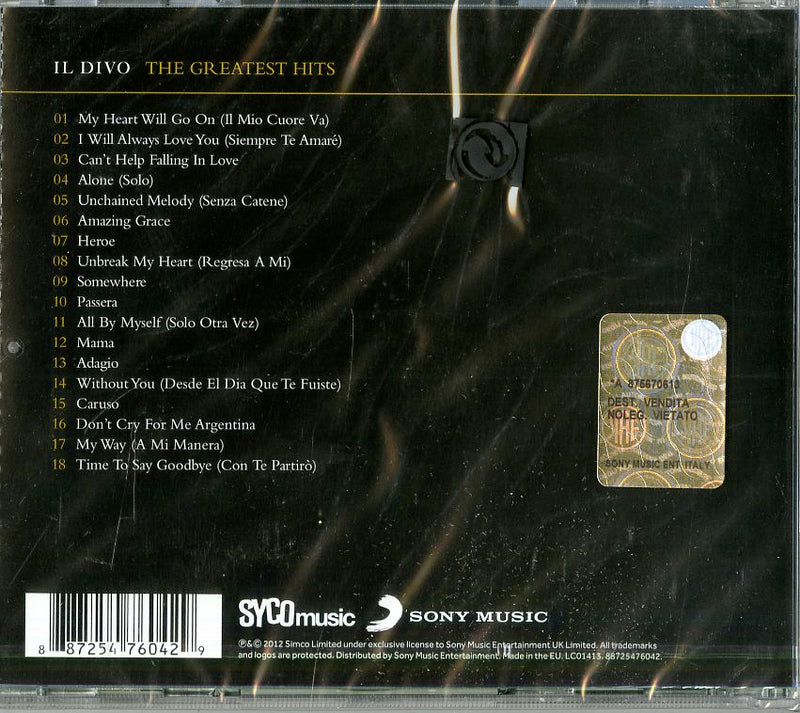 Il Divo - The Greatest Hits Cd 0887254760429