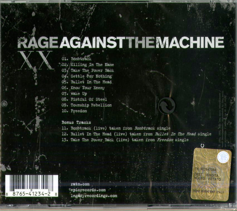 Rage Against The Machine - Rage Against The Machine (2Oth Annyversary Edition) Cd 0887654123428