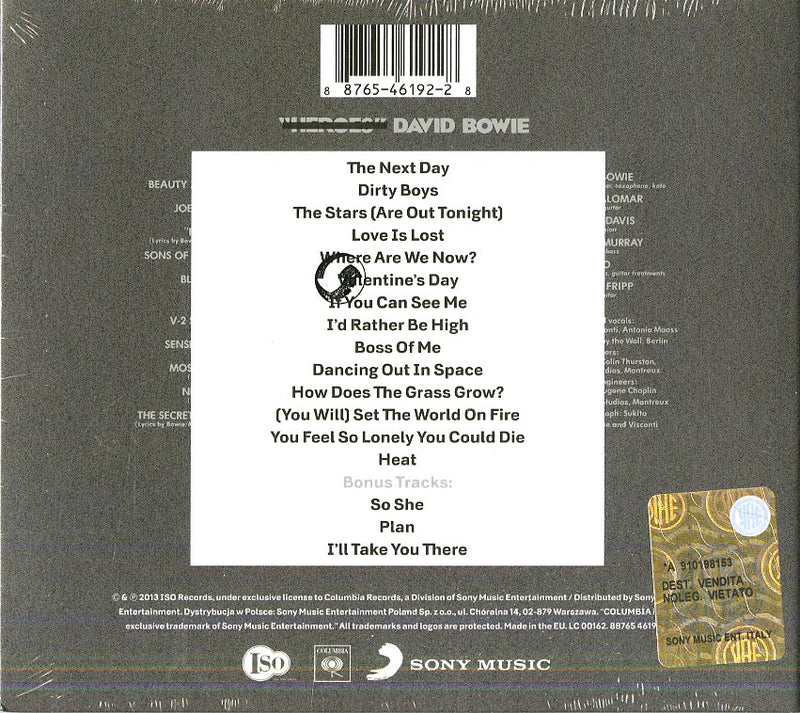 Bowie David - The Next Day (Deluxe Edt.) Cd 0887654619228