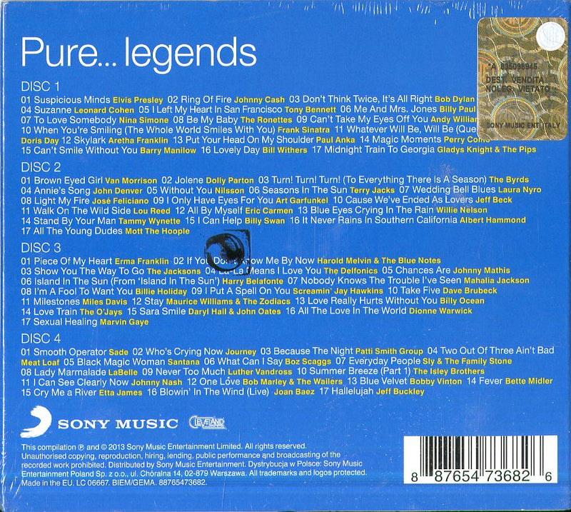 Compilation - Pure...Legends (Box4Cd) CD 0887654736826
