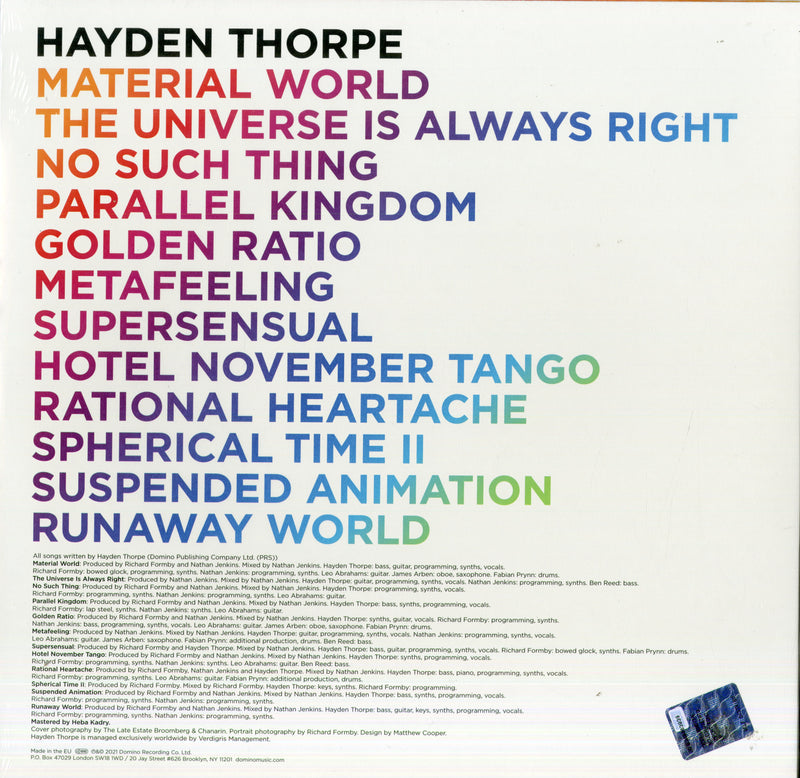 Hayden Thorpe - Moondust For My Diamond Lp 0887828048212