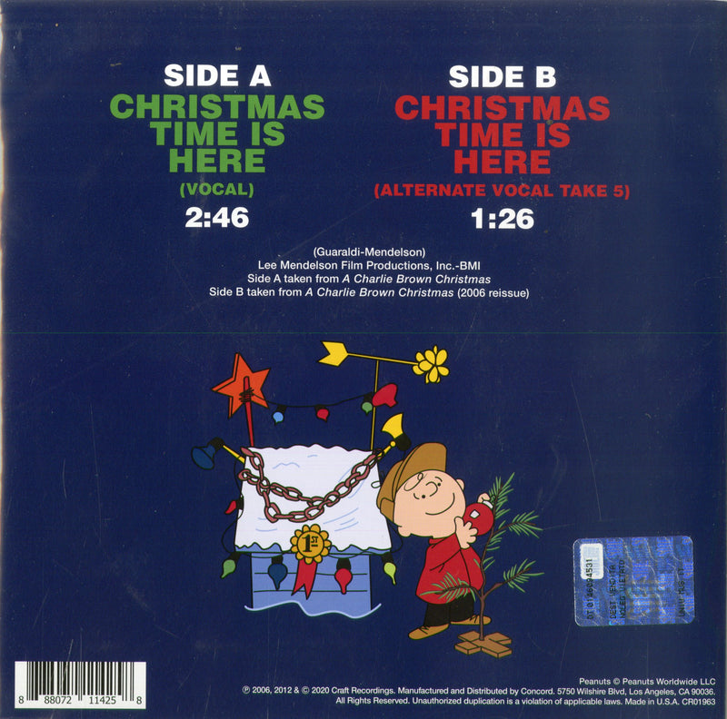 Guaraldi Vince - Christmas Time Is Here (7" Vinyl Green Limited Edt.) (Black Friday 2020) Lp 0888072114258