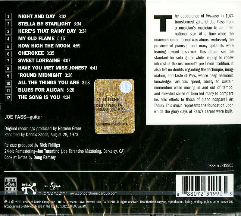 Pass Joe - Virtuoso Cd 0888072319905