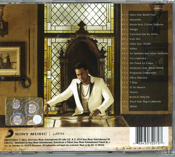 Romeo Santos - Formula Vol.2 Cd 0888430320727