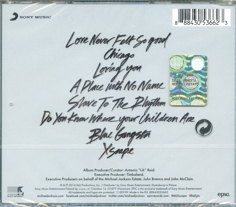 Jackson Michael - Xscape Cd 0888430536623